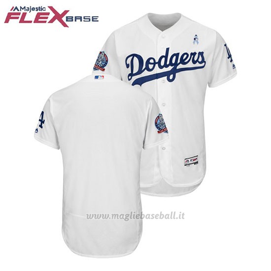 Maglia Baseball Uomo Los Angeles Los Angeles Dodgers Bianco 2018 Dia del Padre Flex Base